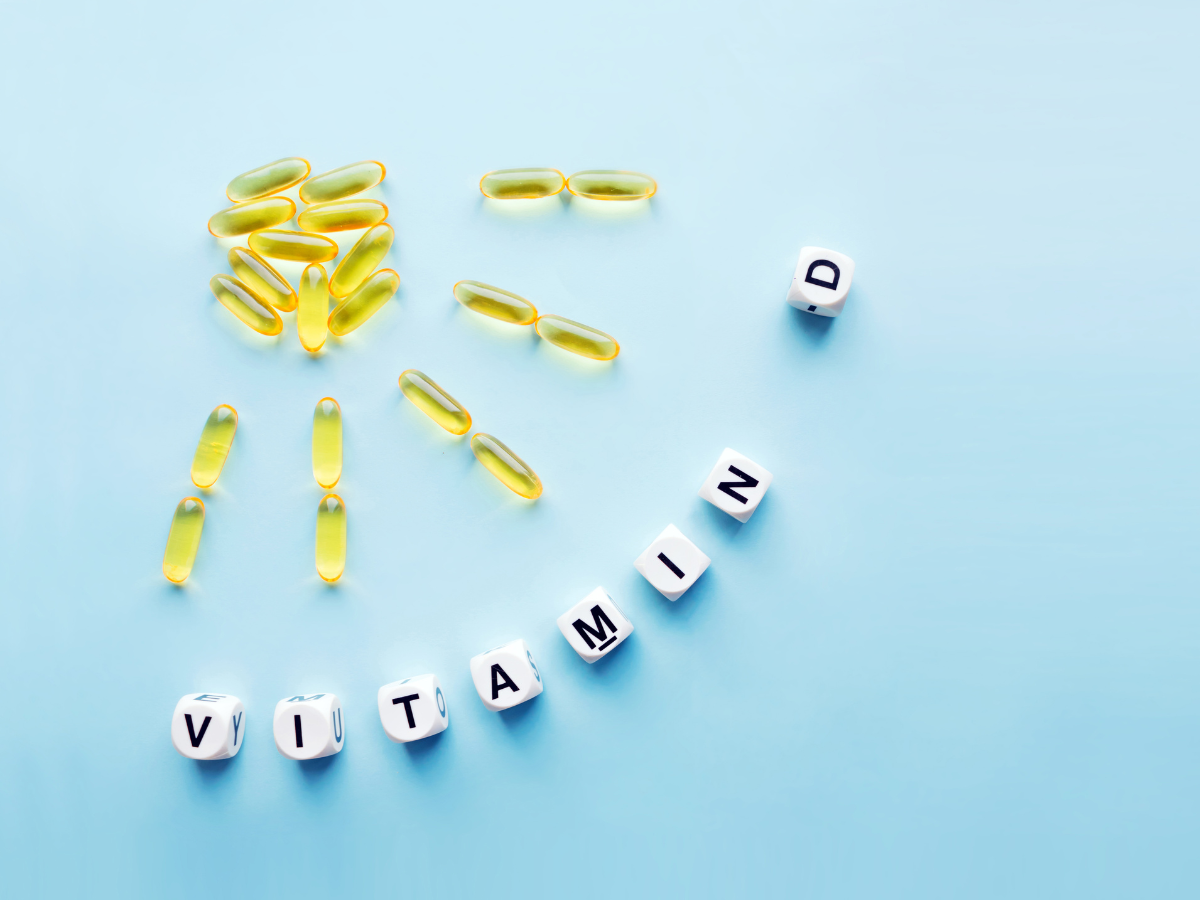 gel pills with the word vitamin d written out