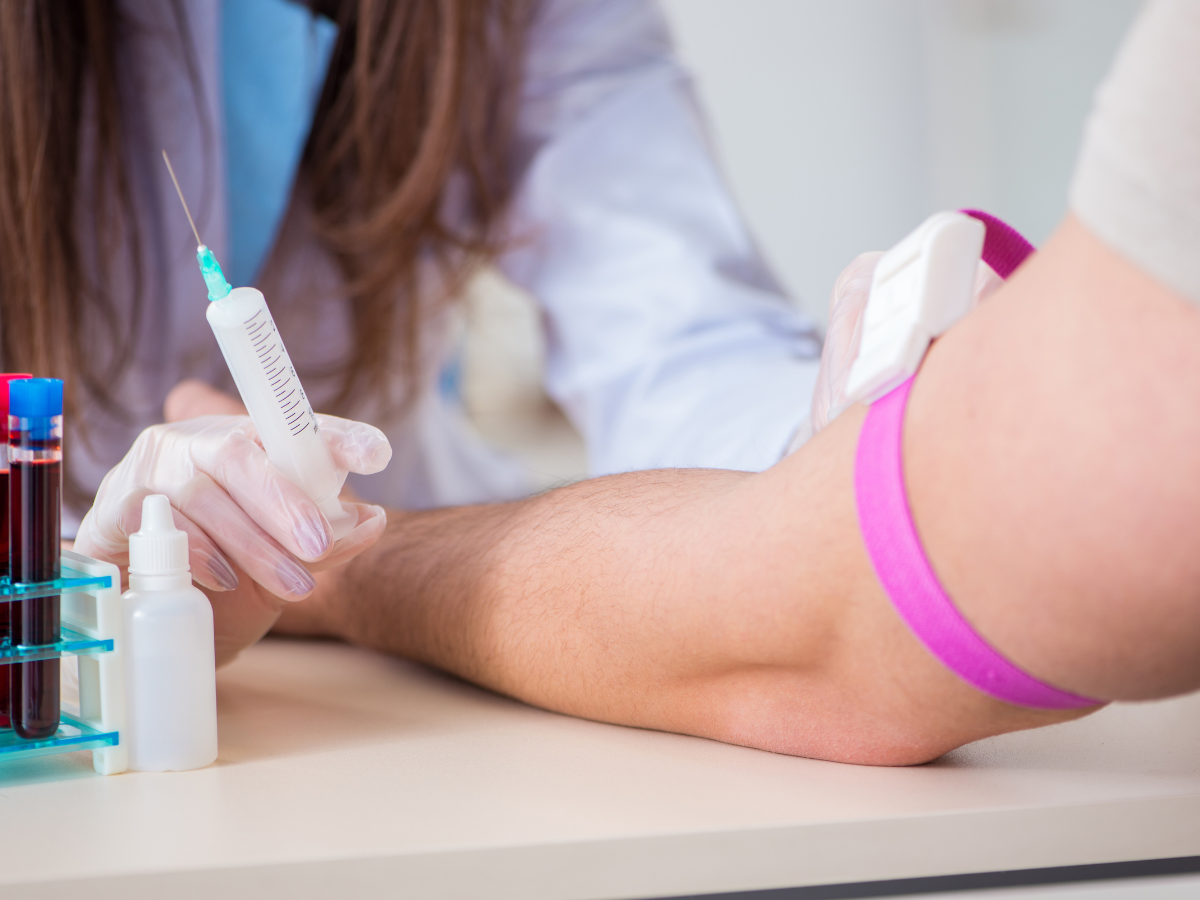 picture of an individual getting blood drawn